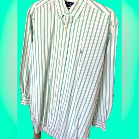Men’s Ralph Lauren Yarmouth‎ summer striped button down cotton shirt 15.5/33 - Picture 1 of 6